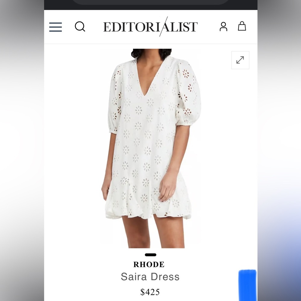 RHODE White Eyelet Dress Small